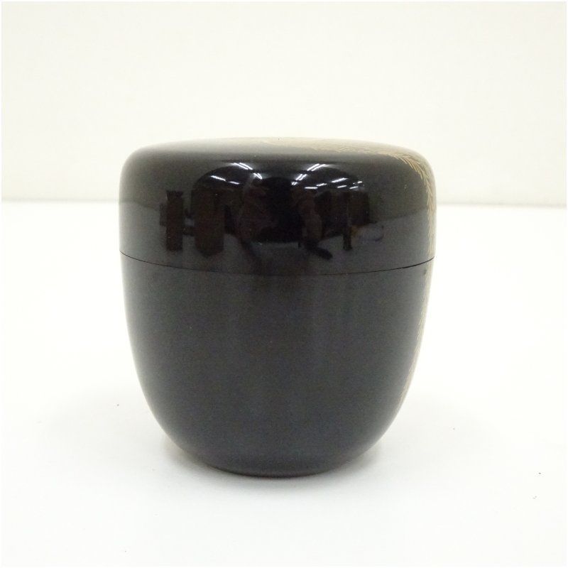 茶道具 山中塗蒔絵師 道場宗廣作 【新】茶道具 宗廣 大棗 柳蒔絵 折