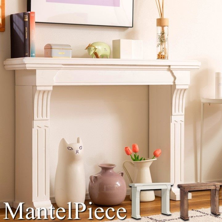 マントルピース アンティーク風 家具 幅100cm 暖炉装飾 レトロ
