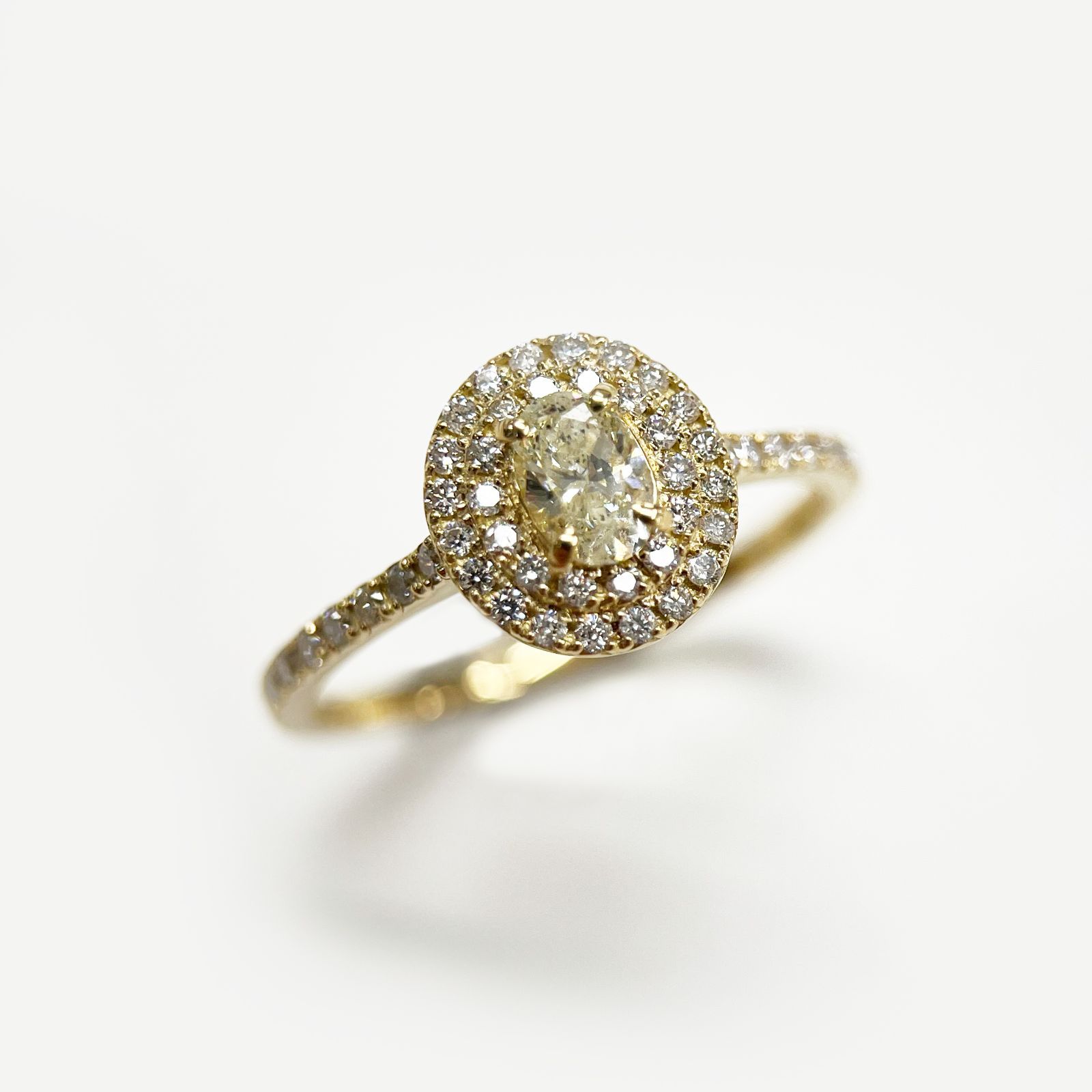 新品✨ K18YG イエローダイアモンド指輪 天然石 ゴールドアクセサリー  