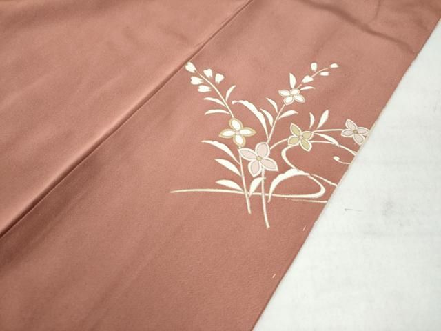 平和屋着物○アンティーク 大正ロマン 訪問着 駒刺繍 草花丸文 金糸
