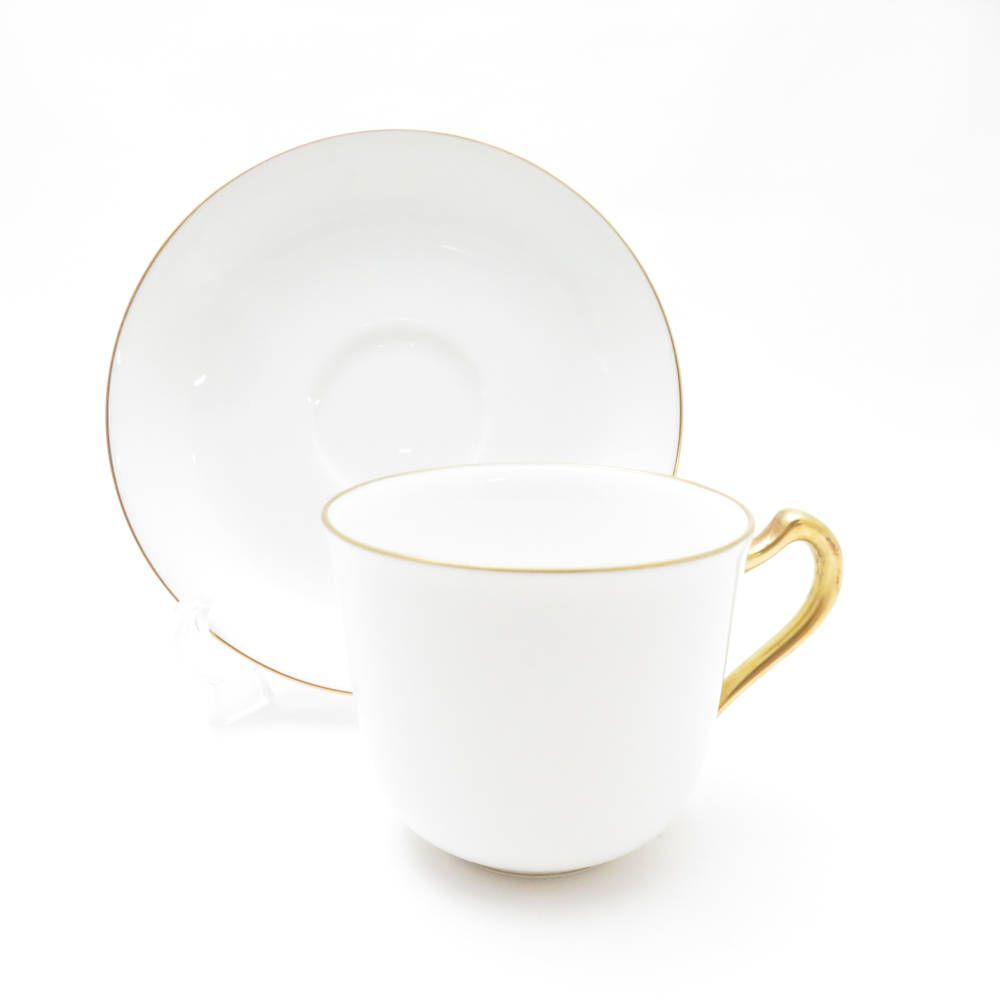 美品 OKURA 大倉陶園 ゴールドライン カップ＆ソーサー 2客 ペア