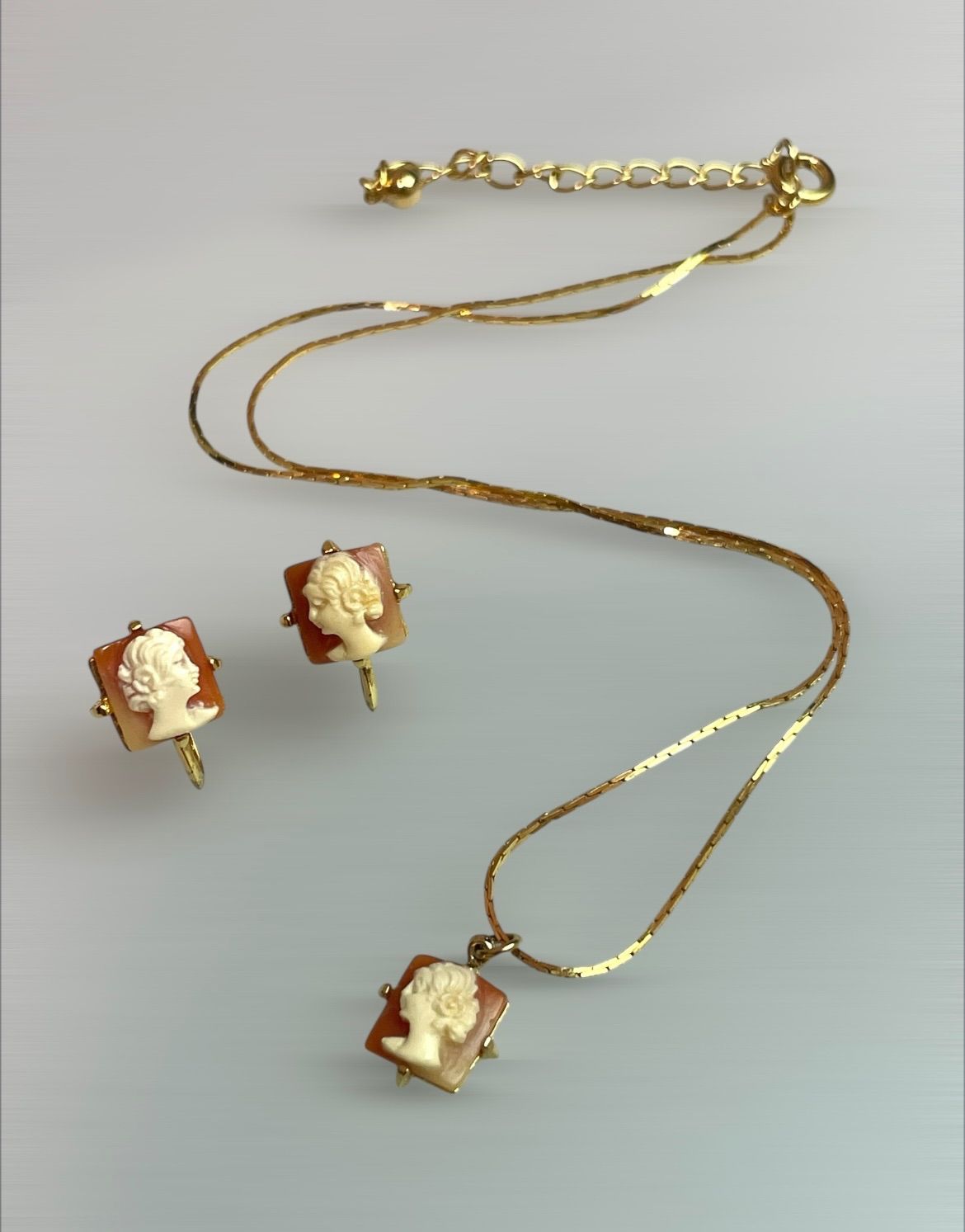 @アッコ-san Cameo Style カメオ風ネックレス&イヤリング セット アッコ-san Cameo Style カメオ風ネックレス&イヤリング セット