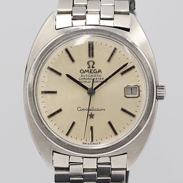 デッドストック級 稼動 オメガ コンステレーション 168.017 デイト 銀