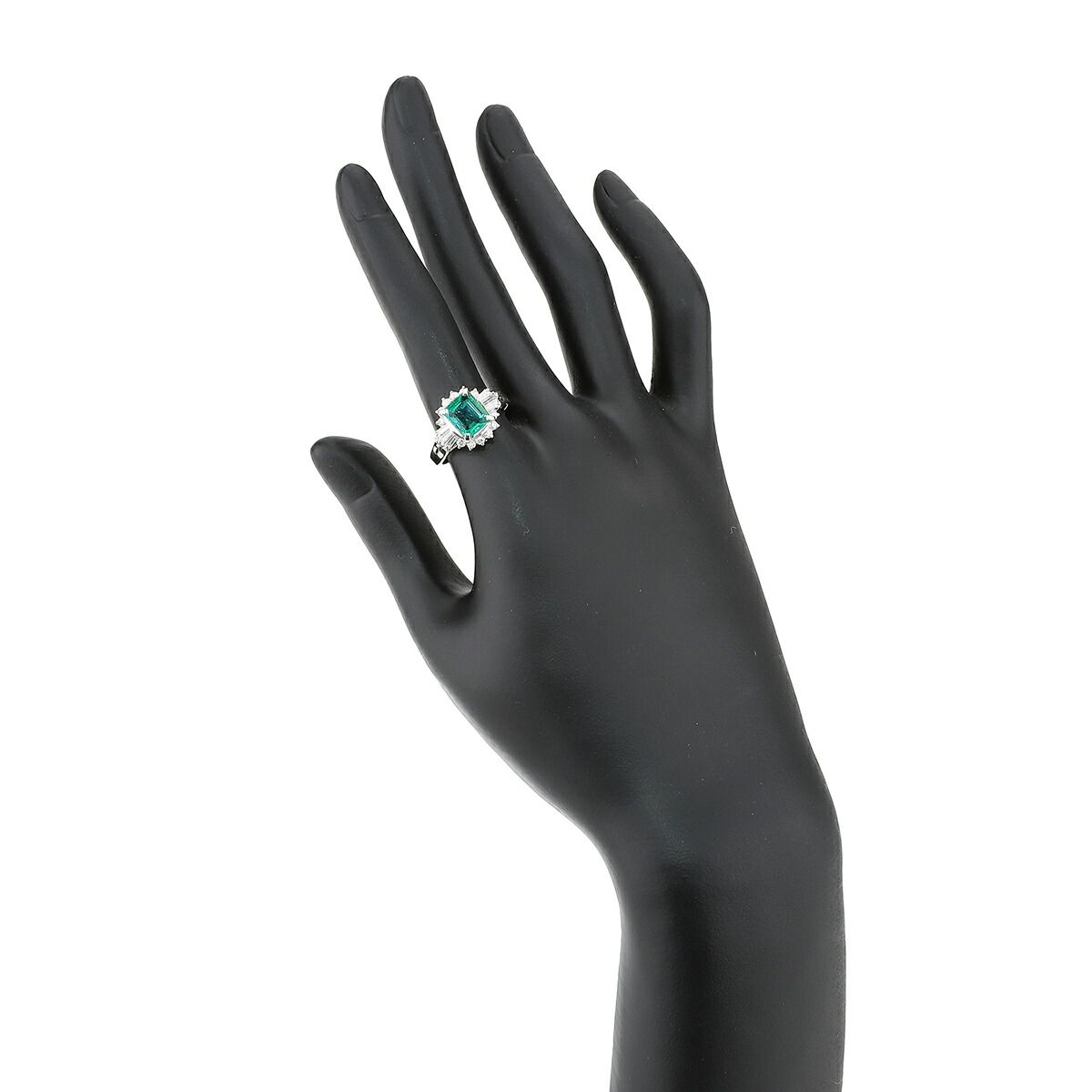 ジュエリーマキ ヘイローデザインリング 指輪 エメラルド 1.58ct  