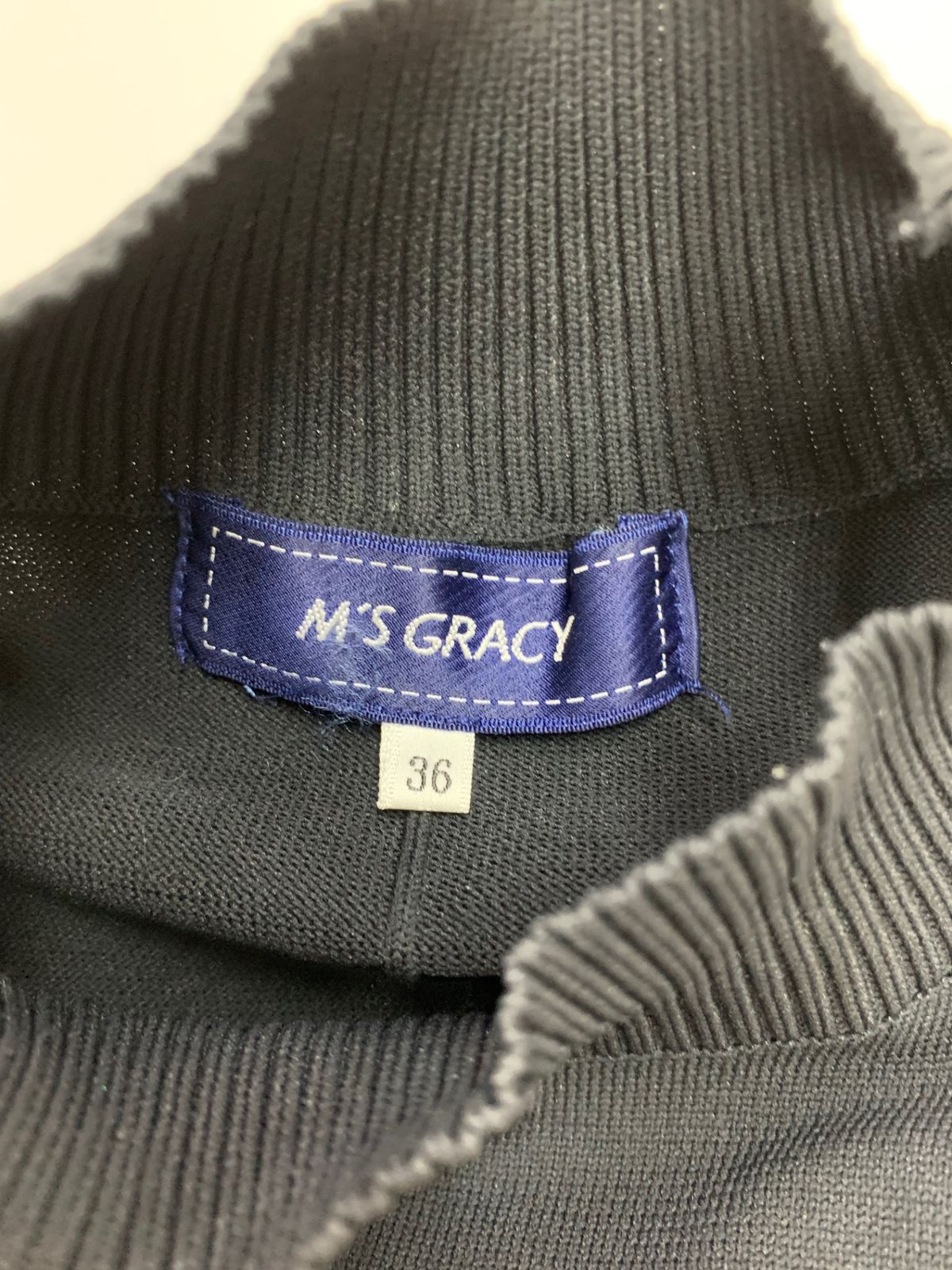 エムズグレイシー 218708 ワンピース 36 ブラック ニットワンピース