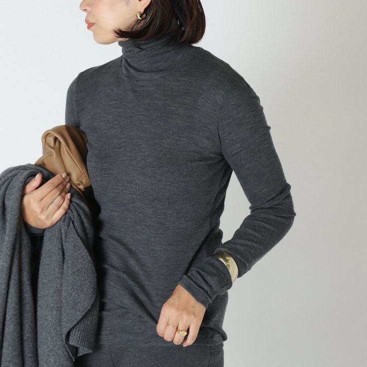 ドゥーズィエムクラス リブタートルネック 洗える ウール 定価2.5万
