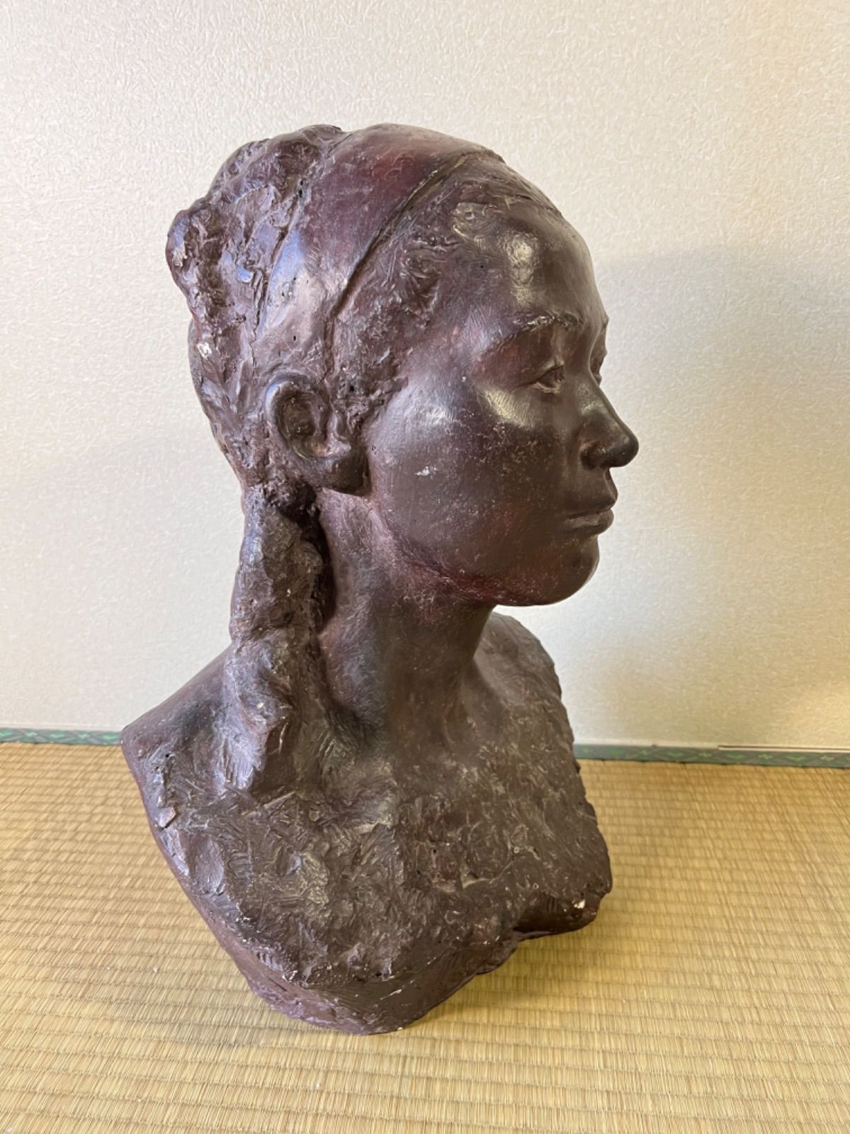 彫刻　石膏像　女性胸像　大型　高さ54cm-4