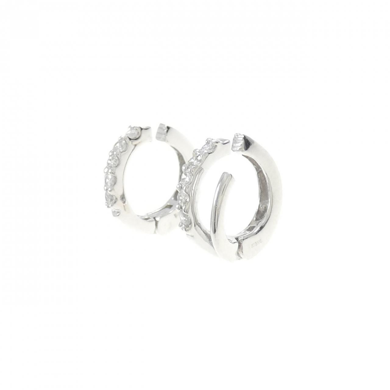 K18WG ダイヤモンド イヤリング 0.20CT K18WG ハート ダイヤモンド