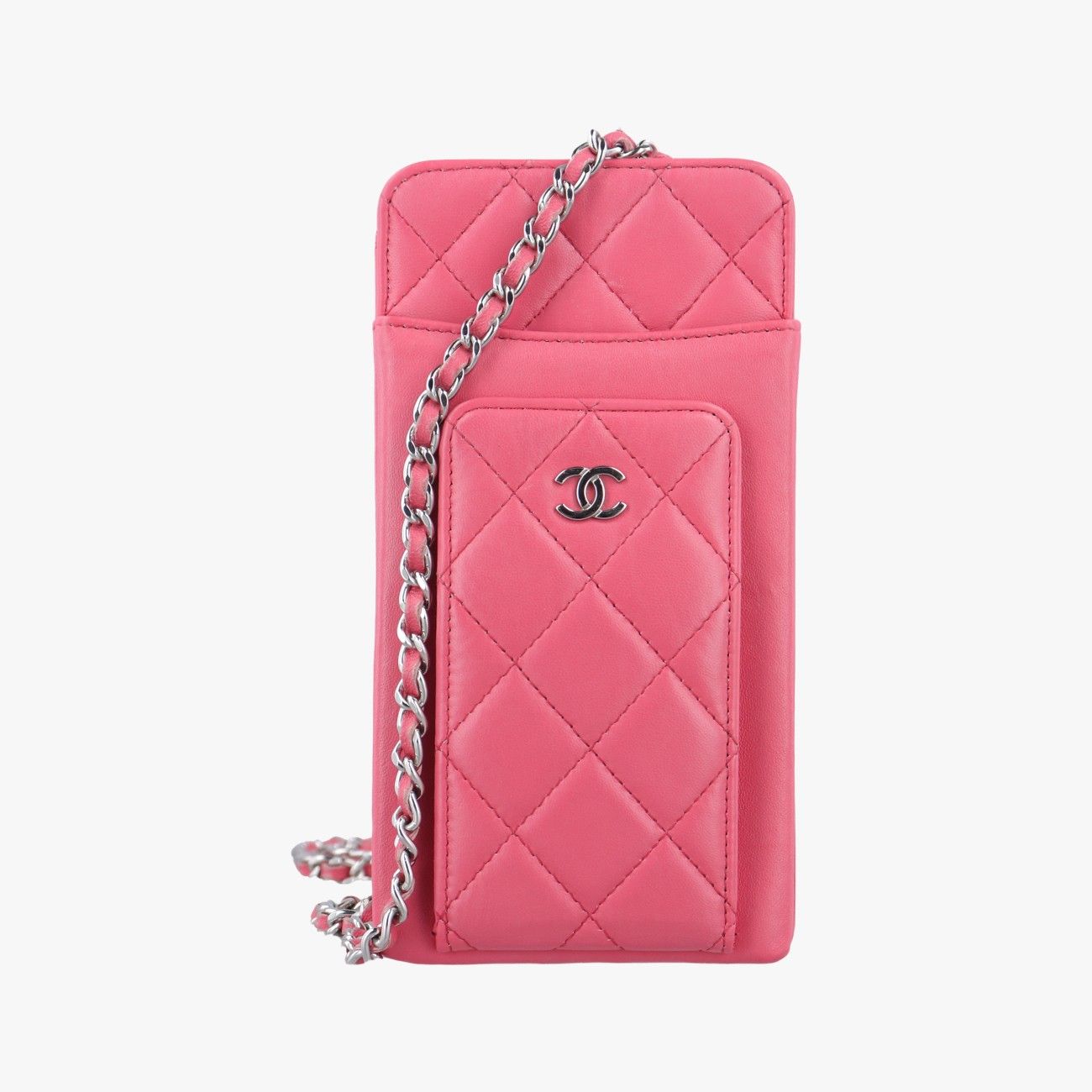 シャネルChanelクラシックチェーンクラッチ ローズ レッド
