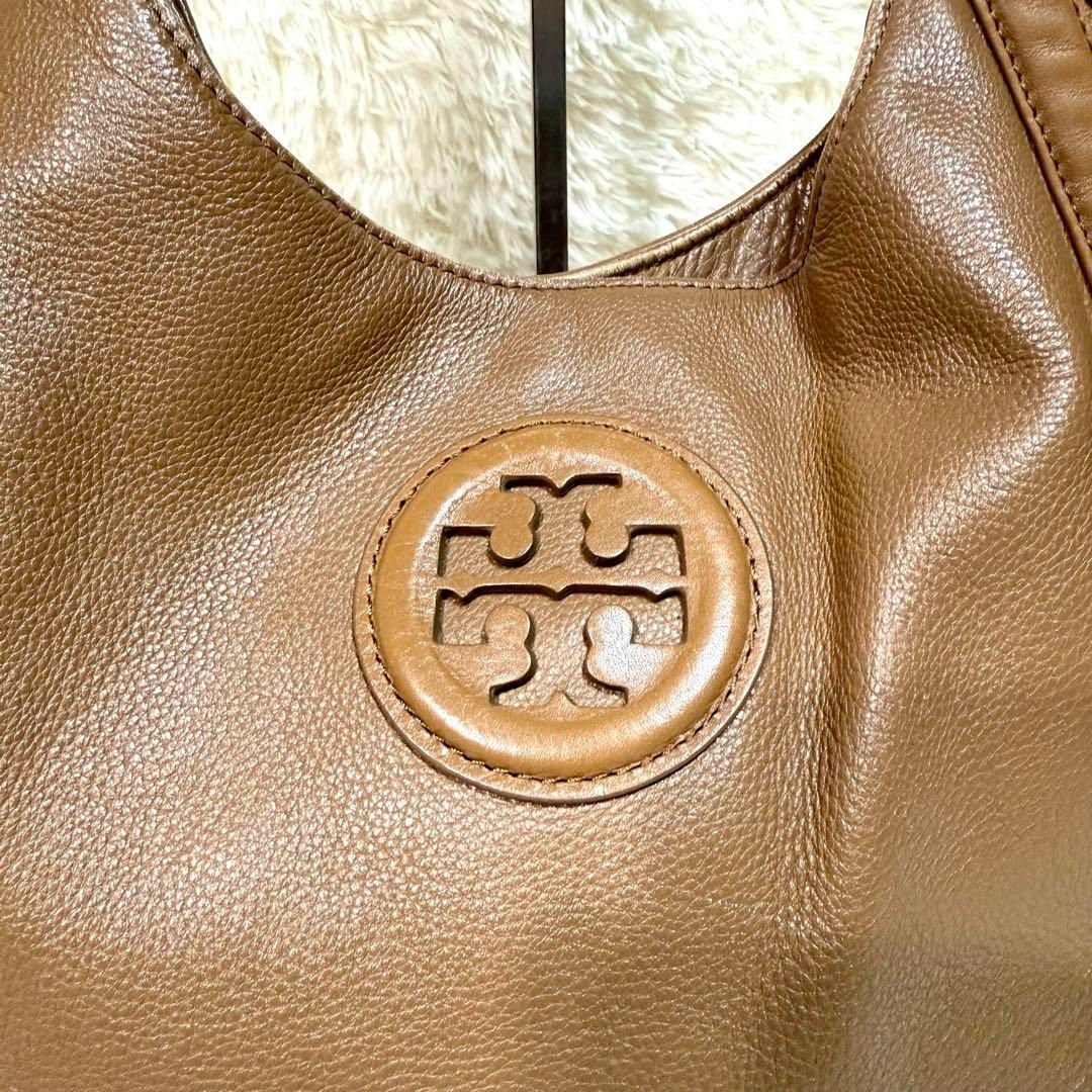 TORY BURCH トリーバーチ ロゴレザーハンドバッグ シボ革トート