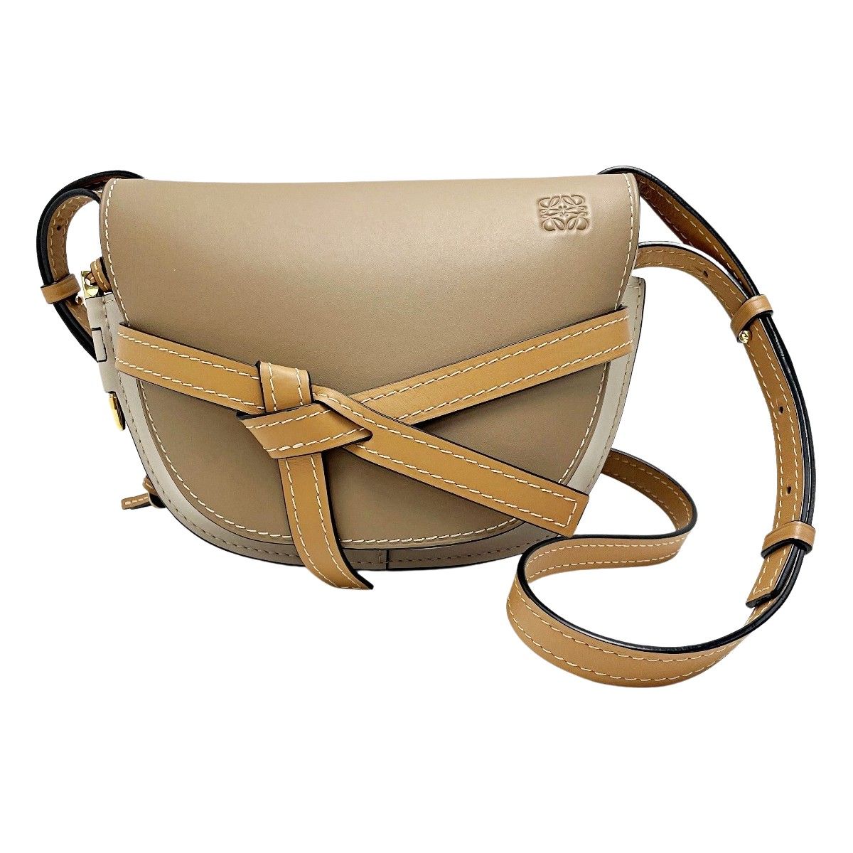 LOEWE ロエベ ゲートバッグ ショルダーバッグ 062032 ベージュ×グレー 