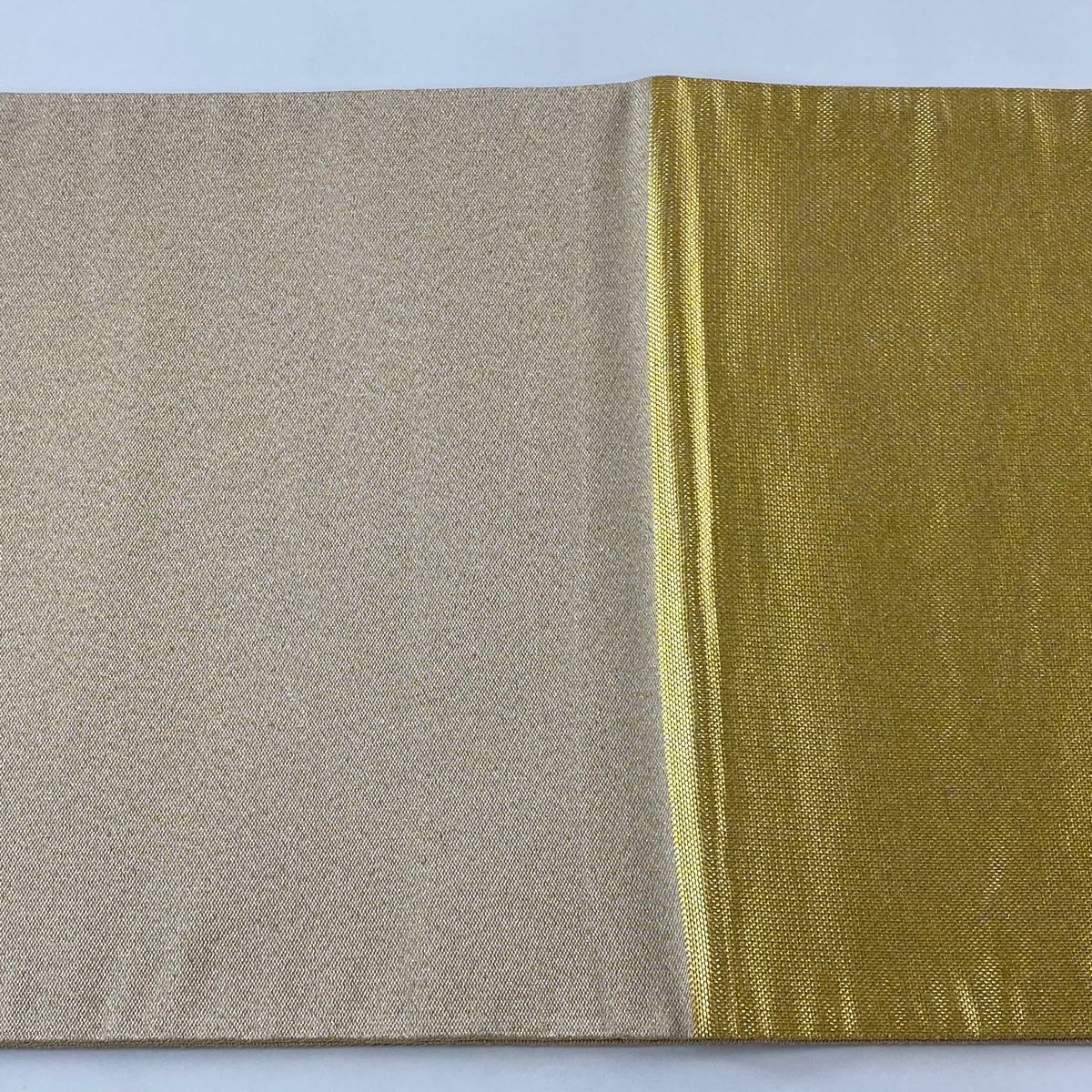 美品】 袋帯 逸品 落款 配送 木村間幸 霞 螺鈿箔 金糸 金色 お太鼓柄