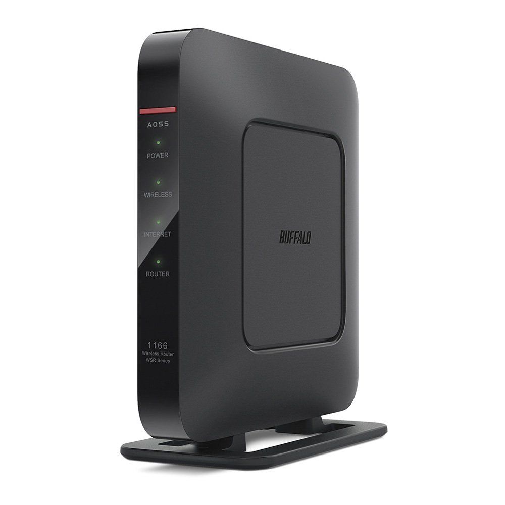 BUFFALO WiFi 無線LAN ルーター WSR-1166DHP2/N 11ac 866+433Mbps 3LDK 2階建向け 【iPhone8/iPhoneX/Echo メーカー動作確認済み】(中古品)
