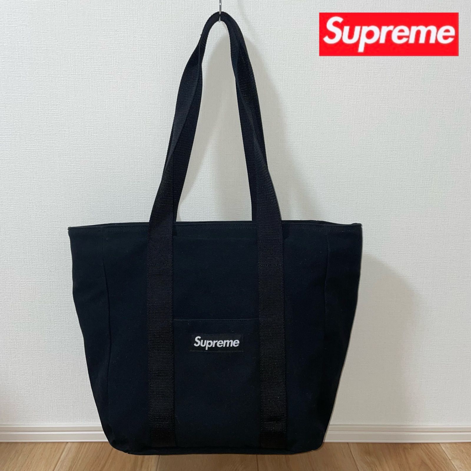 Supreme 20AW Canvas Tote Bag ブラック - メルカリ