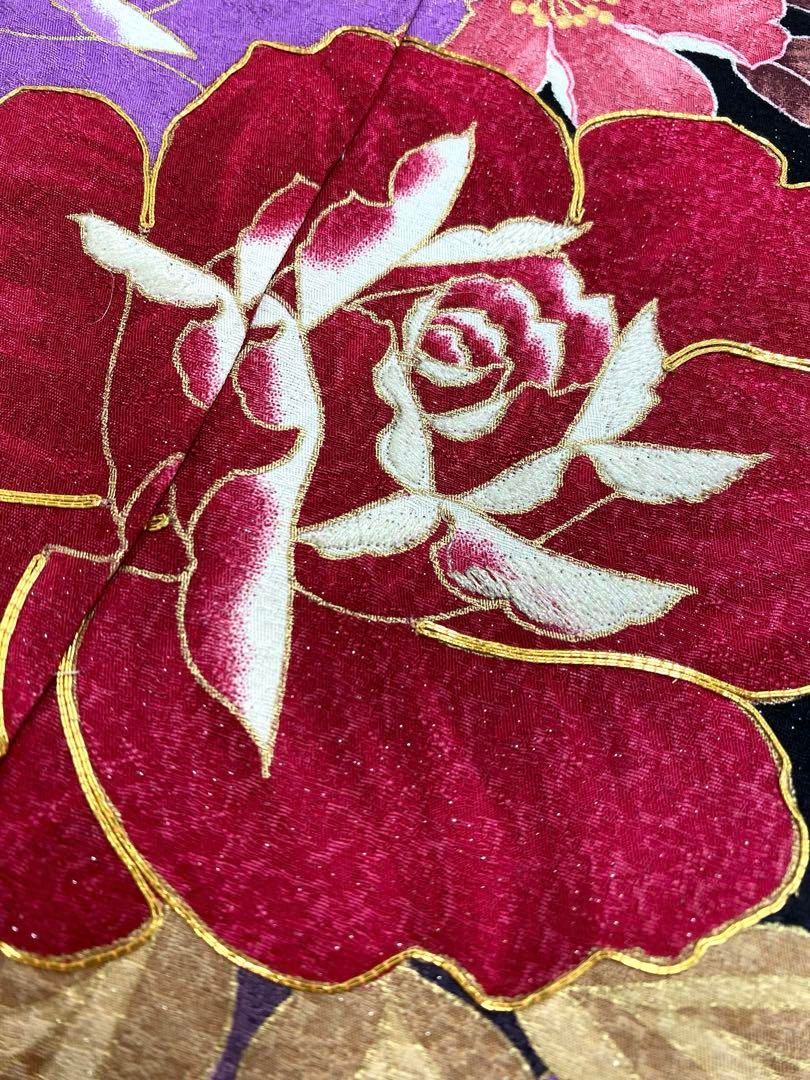 振袖 仮絵羽 舞台衣装 金駒 金彩 銀通し 京友禅 正絹 未仕立て品 八掛