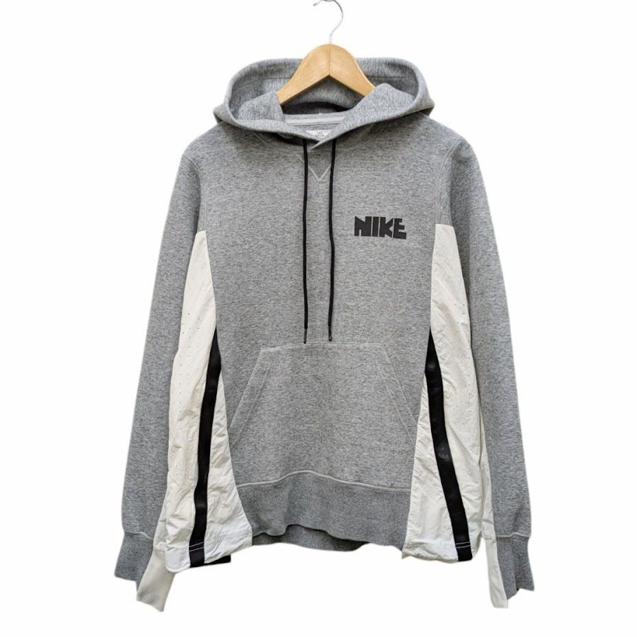 【Sacai × NIKE】 異素材ドッキング プルオーバー パーカー ★希少★ NIKE ナイキ sacai サカイ プルオーバー ドッキング スウェット