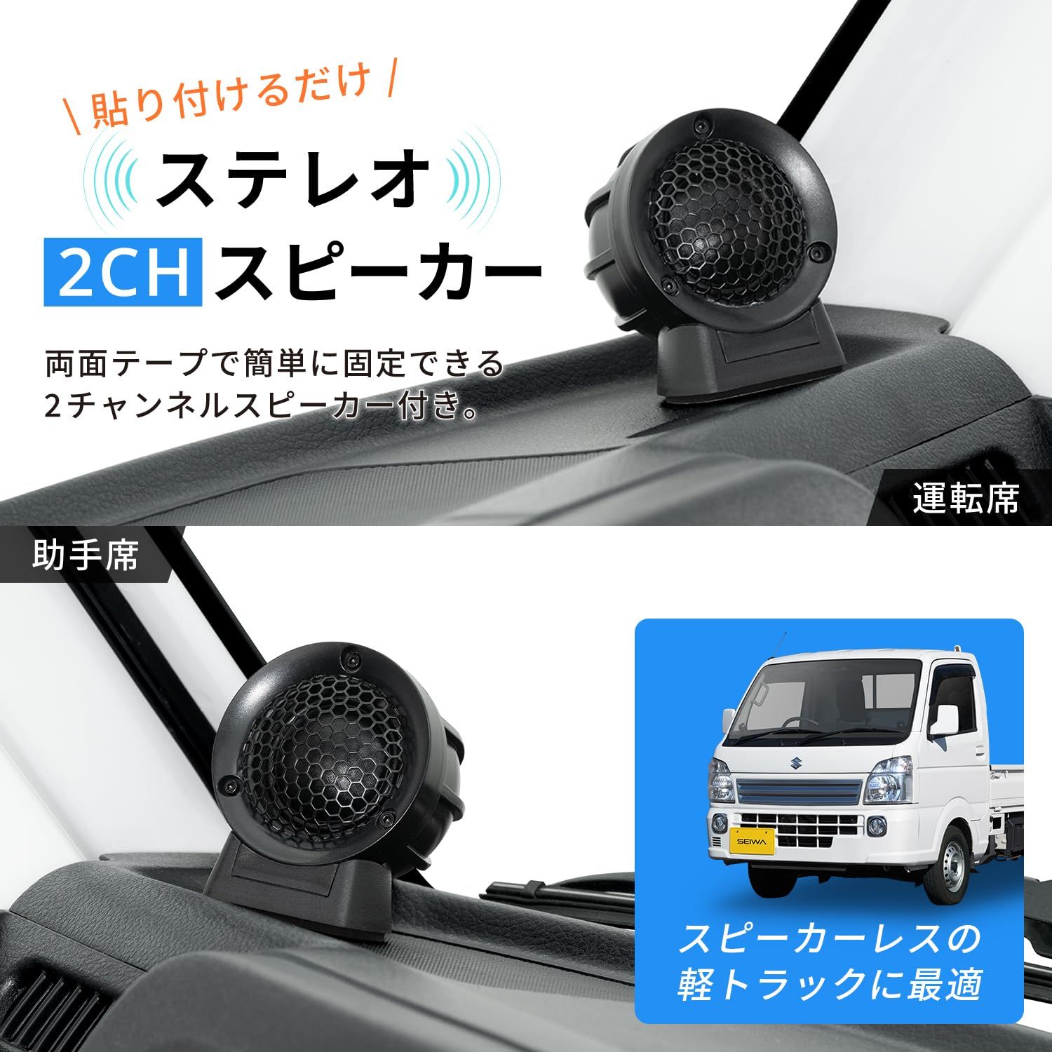 セイワ SEIWA カーオーディオ 1DIN メディアプレーヤー 軽トラック ダイハツ ハイゼットトラック|スズキ キャリー に最適 カーオーディオ RAY21 ワイドFM 76.0?108.0MHz対応 |AM AUX USBメモリ|SDカード音楽再