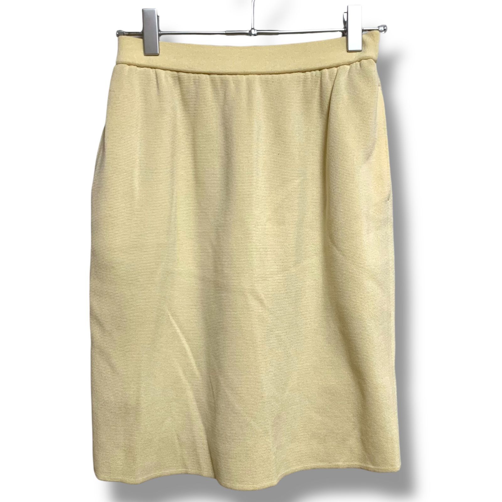 FOXEY BOUTIQUE フォクシーブティック クリーム イエロー タイトスカート ペンシルスカート アクリル混 40 Lサイズ相当 上質素材 レディース エレガント きれいめ 大人 ND-2841-5N9122 001140H