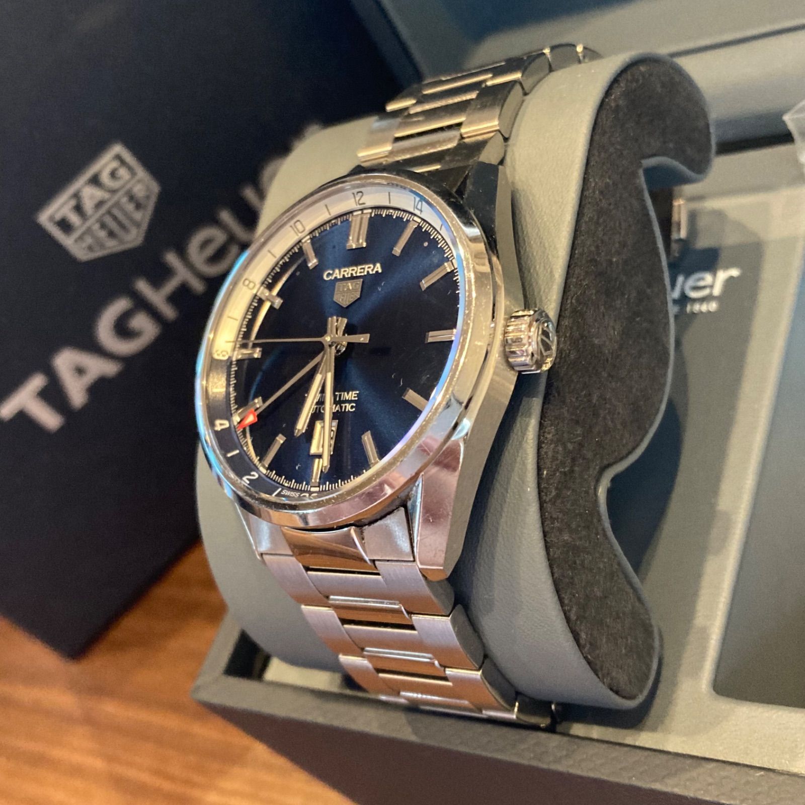 本物中古美品】タグホイヤー カレラ キャリバー7 ツインタイム デイト 
