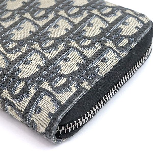美品】DIOR オブリーク ジャカード 長財布 ラウンドファスナー