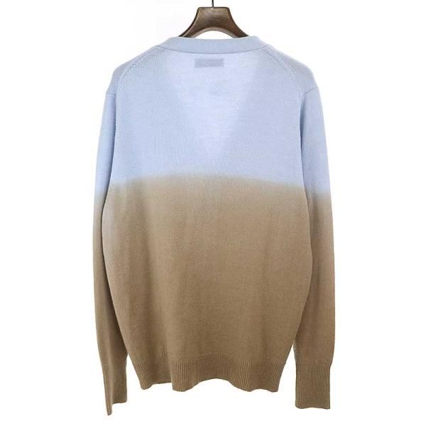 TTT_MSWティー19AWグラデーションカーディガンサックスブルー×ブラウン