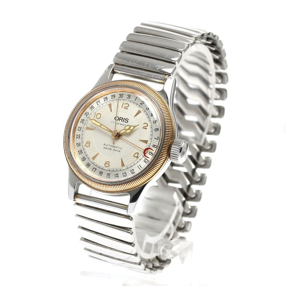 ORIS 7463Cビッグクラウン ポインターデイト自動巻き 腕時計 ブラック