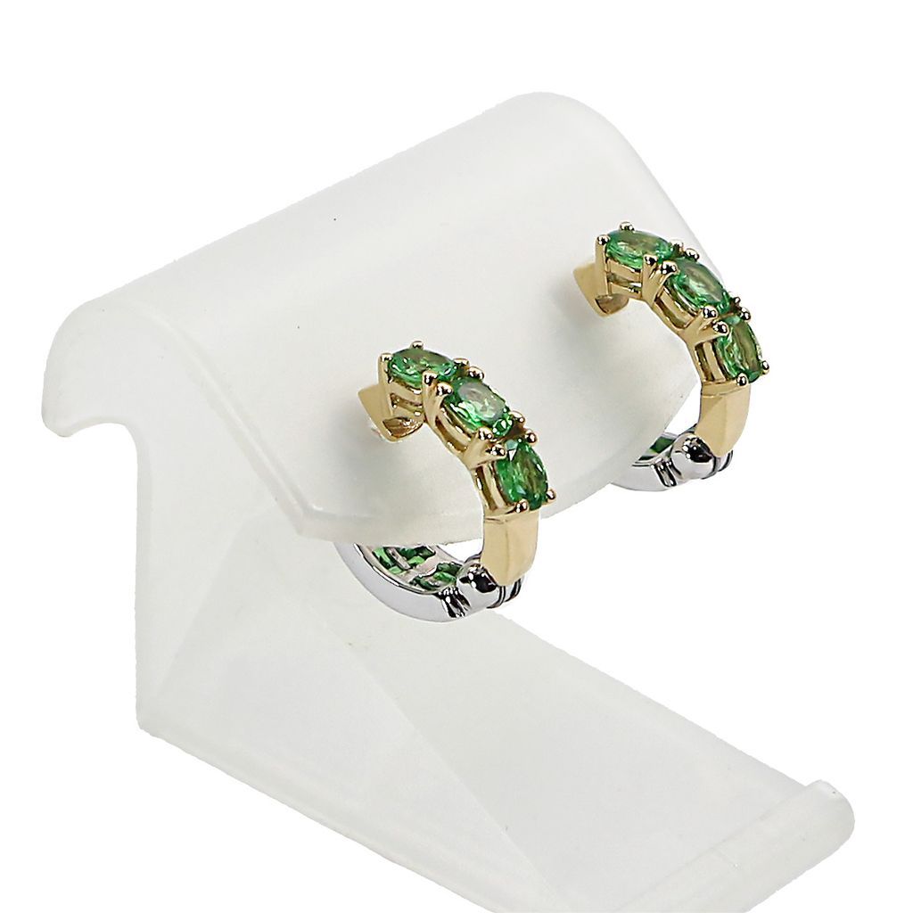 イヤリング ピアリング K18 フープ グリーングロッシュラーガーネット 1.10ct 1.10ct e25032505501