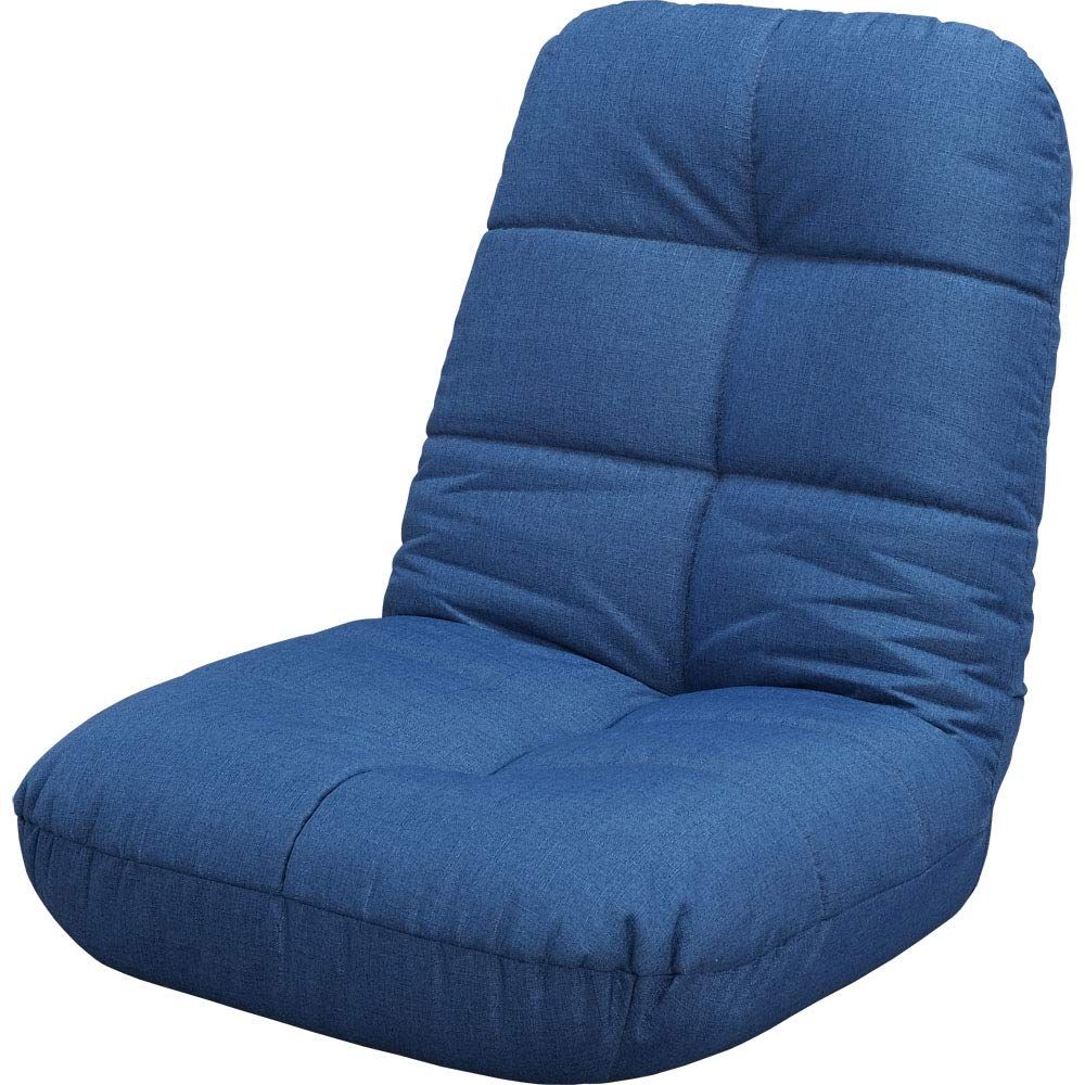 ポケットコイル リクライニング デニムブルー 座椅子 60×60×65.5cm アイリスプラザ POZ-36