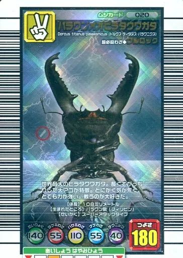 中古】ムシキング 020[銀]：パラワンオオヒラタクワガタ - メルカリ