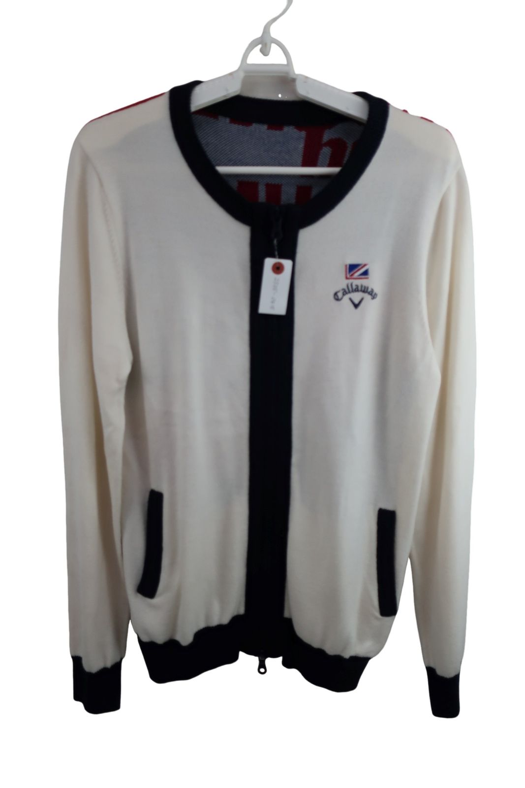 Callaway(キャロウェイ) フルジップニットブルゾン 白黒 レディース LL
