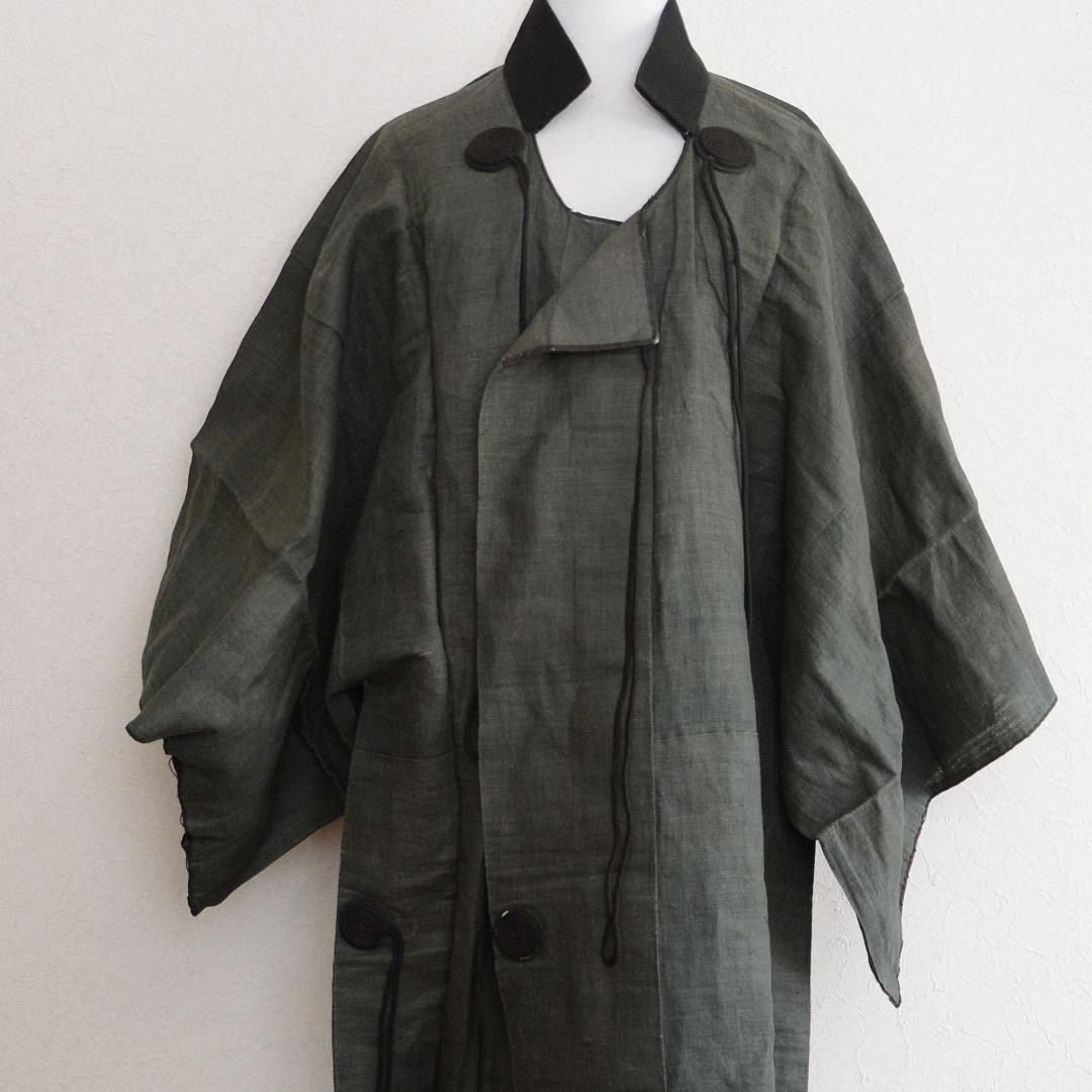 現存していた幻の長合羽 ジャパンヴィンテージ 古布 着物 歴史資料 民俗文化 Rare Japanese Vintage Long Gappa – Antique Kimono Fabric Historical - Folk Cultural