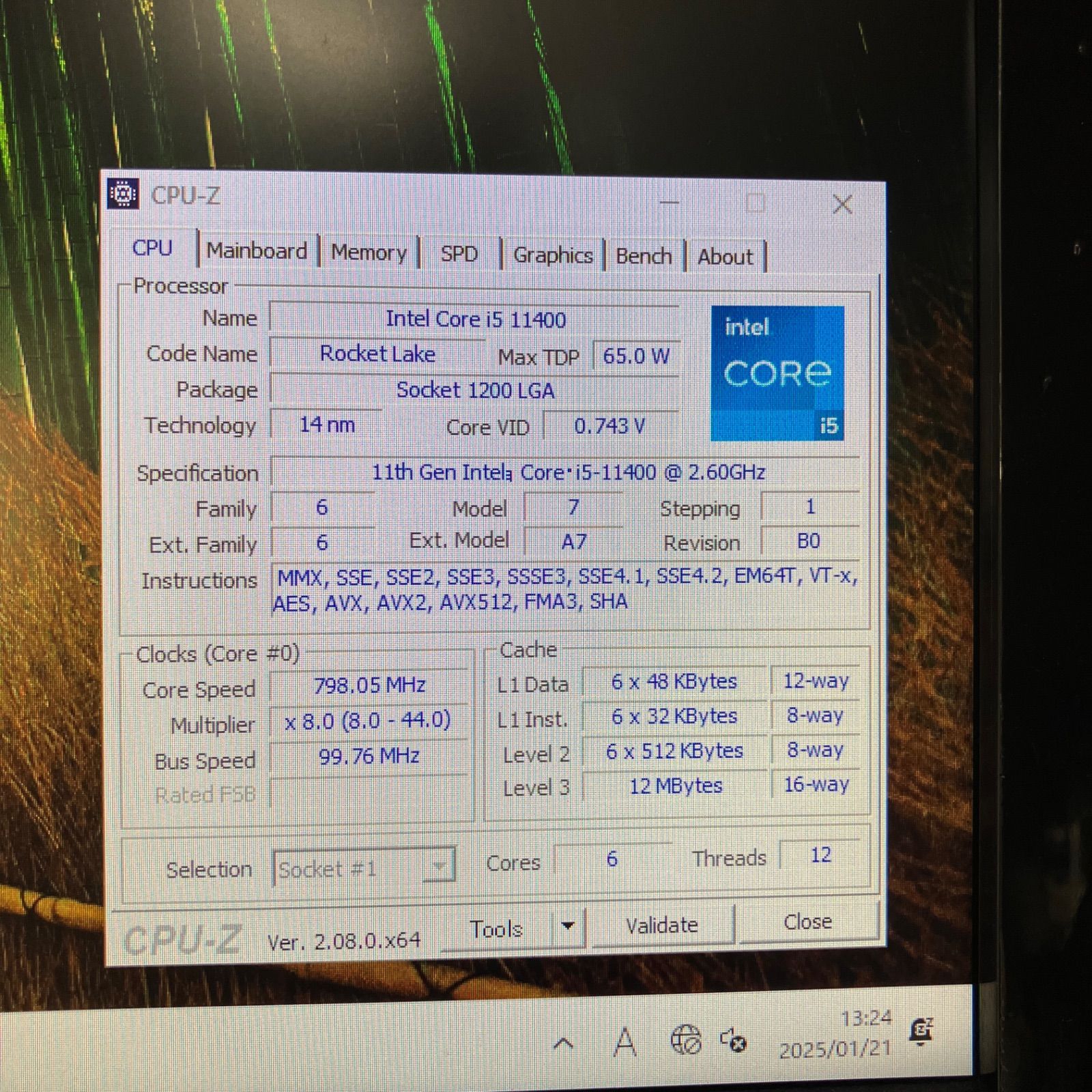 D94 CPU Intel Core i5-11400 動作未確認 Core Intel i5-11400