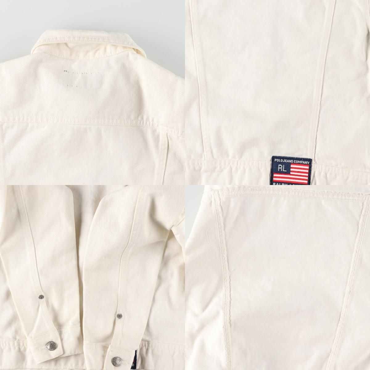 Polo Ralph Lauren ホワイトデニムジャケット XS 古着 90年代 ラルフローレン Ralph Lauren POLO JEANS COMPANY