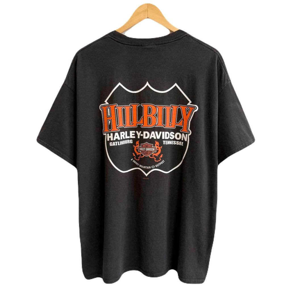 HARLEY-DAVIDSONハーレー ダビッドソン 両面プリントロンＴ ハーレーダビッドソン☆アームロゴ 両面プリント 長袖Tシャツ