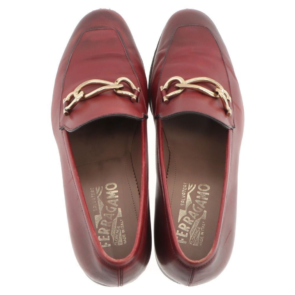 Salvatore Ferragamo 赤 レザー ローファー Salvatore Ferragamo (サルヴァトーレ フェラガモ) ガンチーニ
