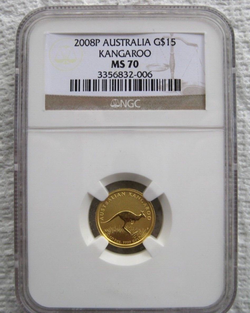 2008P ATRALIA G$15 Kangaroo 1|10 OZ GOLD COIN - NGC MS70