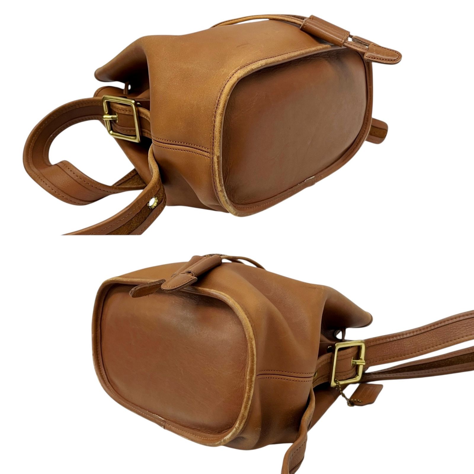 コーチ COACH M5D-9952 ブラウン レザー ショルダーバッグ 巾着型 コーチ COACH M5D-9952 ブラウン レザー ショルダーバッグ 巾着