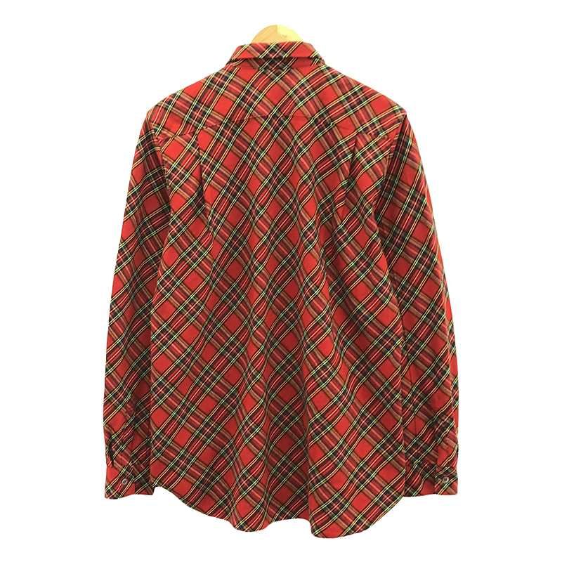 AD2006 コムデギャルソンオムプリュス バイアス チェック シャツ COMME des GARÇONS HOMMEグリーンチェック ネルシャツ AD2006