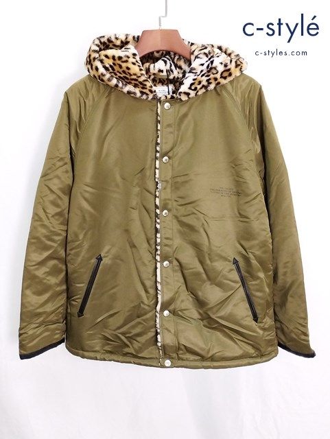 J075 [秋冬物][美品] CRIMIE クライミー ジャケット XXL カーキ LEOPARD BOA HOOD JACKET  CR01-01K5-JK23 | G☆ - メルカリ