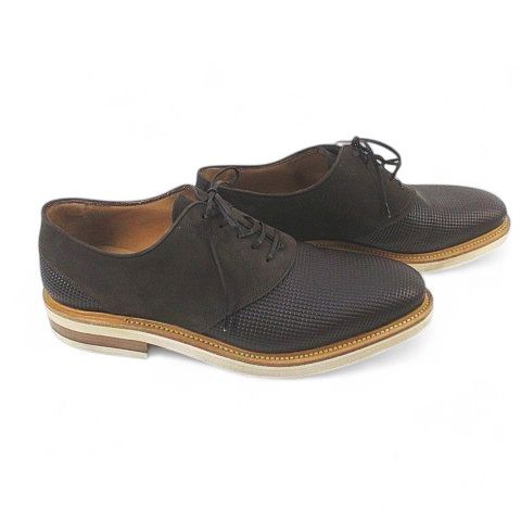 サルヴァトーレフェラガモ Salvatore Ferragamo レースアップシューズ トラメッザ 8.5 EE ブラウン 茶系 レザー スエード イタリア製