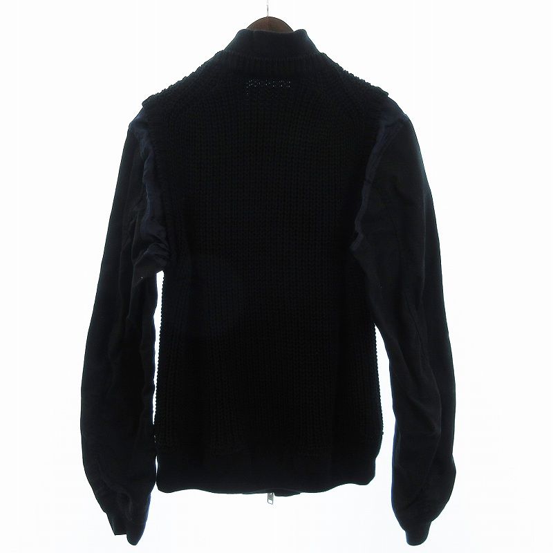 BLACKCOMMEdesGARCONS ストライプニットドッキングジャケット コカ coca タートルネックドッキングニットトップス （Gray