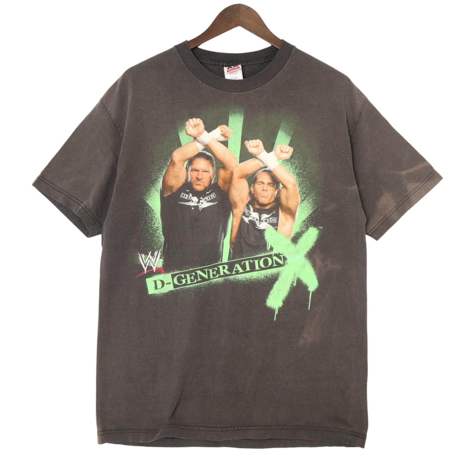 00年代 WWE プロレス D-GENERATION X 半袖Tシャツ ブラック(メンズ L 