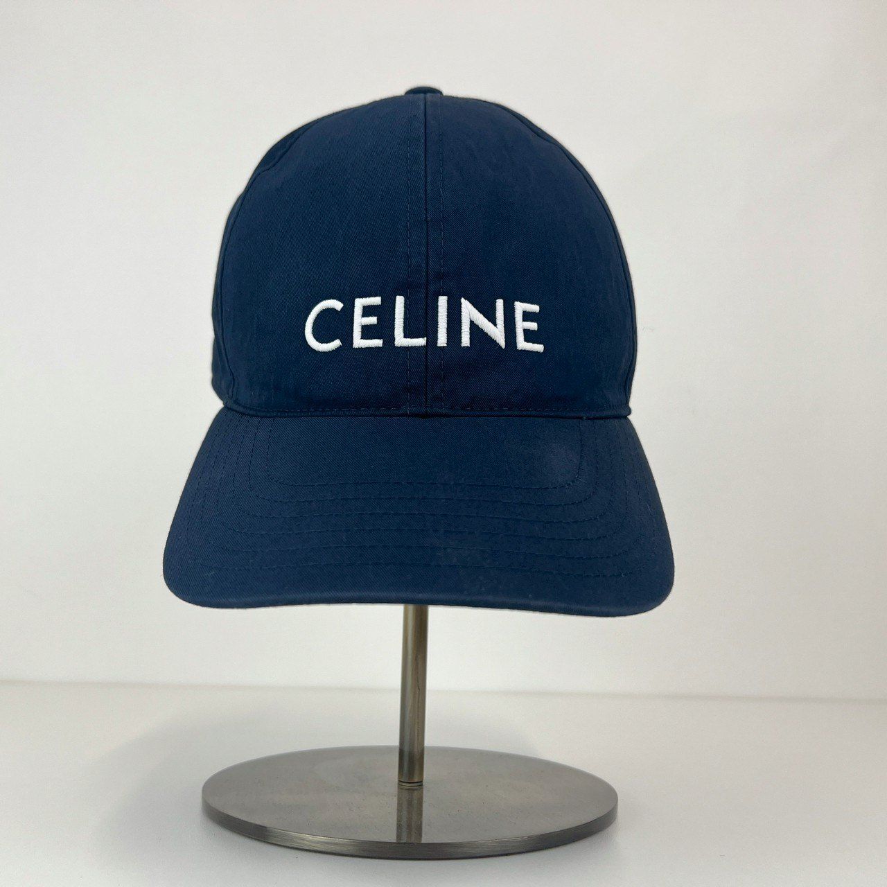 CELINE 正規品　セリーヌ　ロゴ　ネイビー ベースボールキャップ M セリーヌ CELINE セリーヌ ロゴ ネイビー ベースボールキャップ