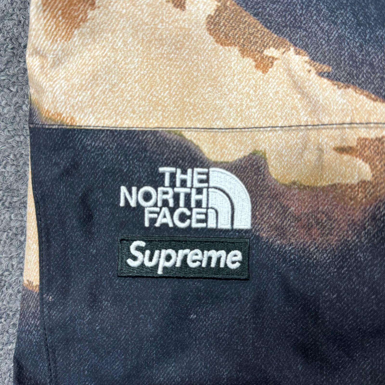 美品 Supreme × THE NORTH FACE 21AW Bleached Denim Print Mountain ...