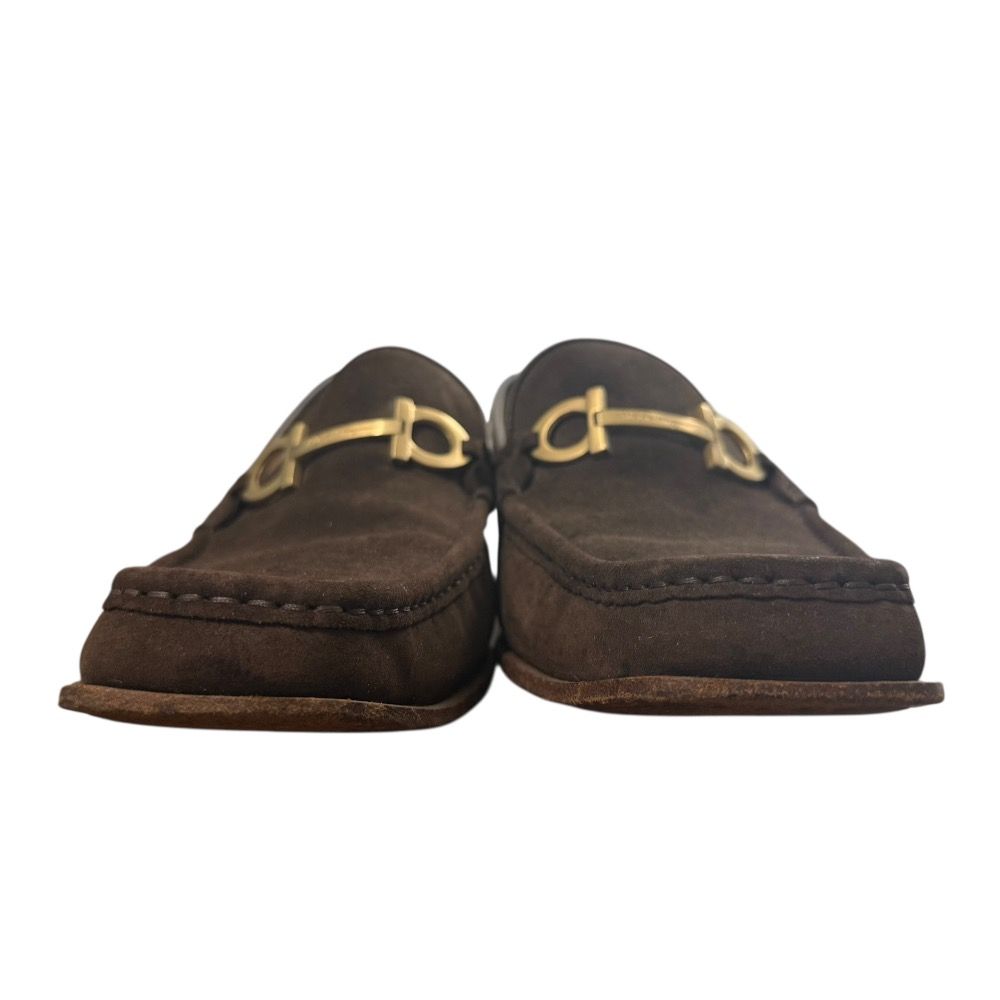 Salvatore Ferragamo サルヴァトーレフェラガモ ガンチーニ金具 スエード ローファー 6 1 2 23.5 cm ブラウン メンズ 古着