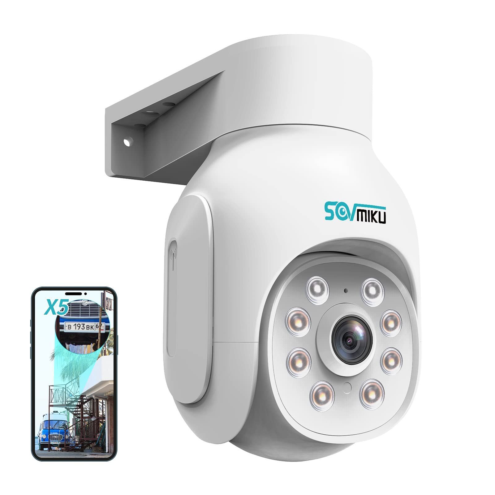 新着商品 Sovmiku製 ネットワークカメラ 防犯カメラ 5倍ズーム パンチルト IPカメラ PTZ 300万画素フル ナイトビジョン 屋内屋外通用 カメラ 双方向音声 動体検知 警報通知 遠隔監視 PSE認証済み IP66防水 防塵 MircoSDカ