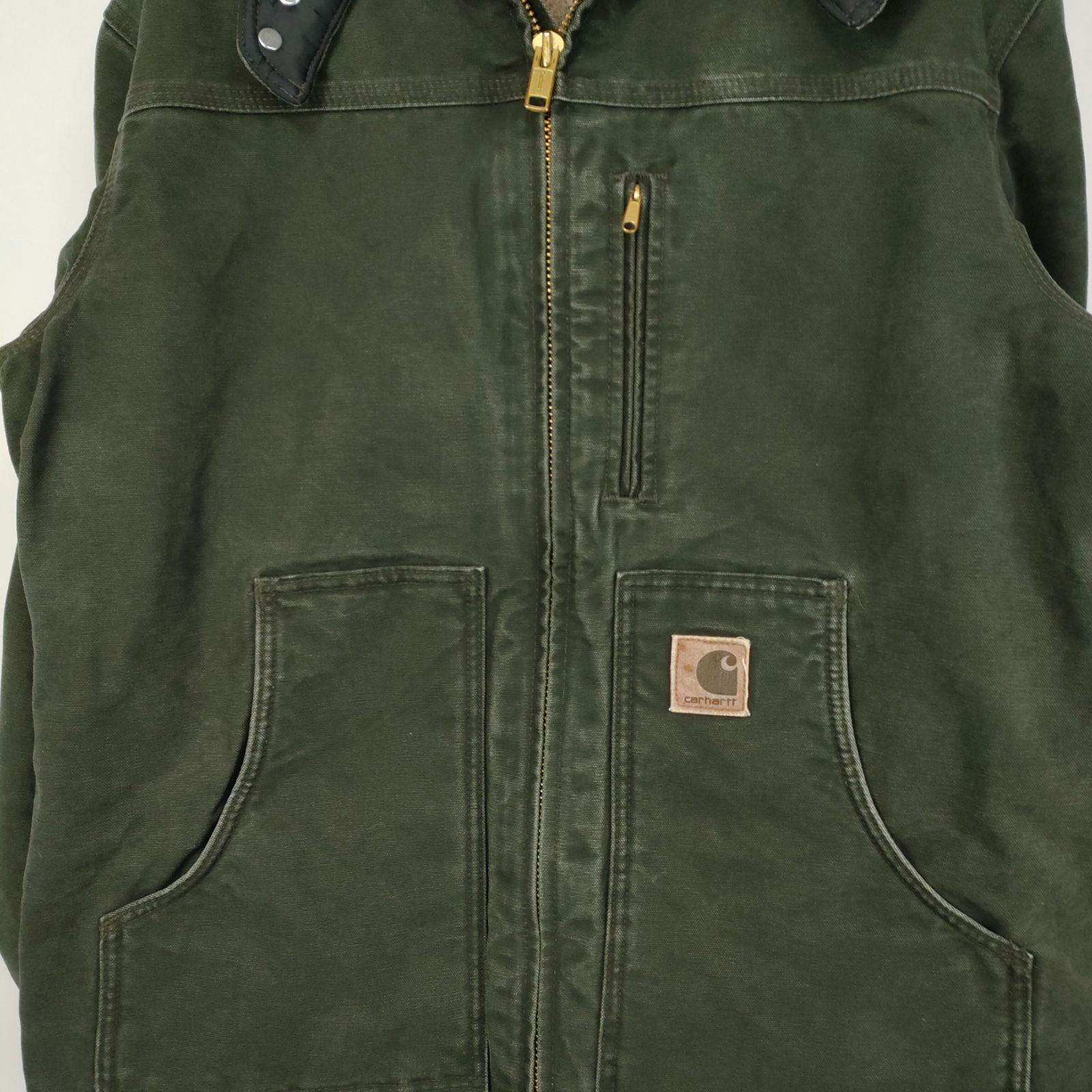 や*）様 Carhartt フード付きベスト モスグリーン カーハート リッジコート フード付き RIDGT COAT MOS カーハート
