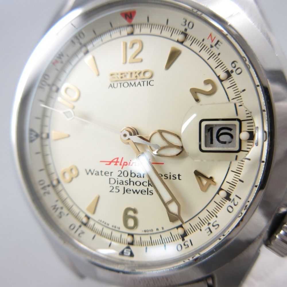 SEIKO セイコー アルピニスト 4S15-6000 SS/AT アイボリー文字盤 箱  