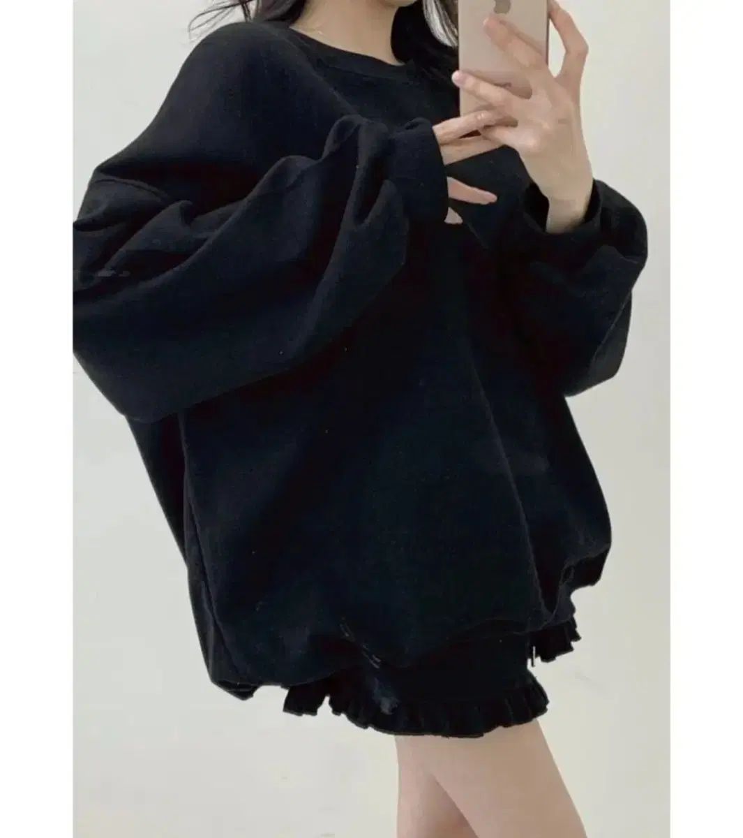 ブラックセット フリルパンツ