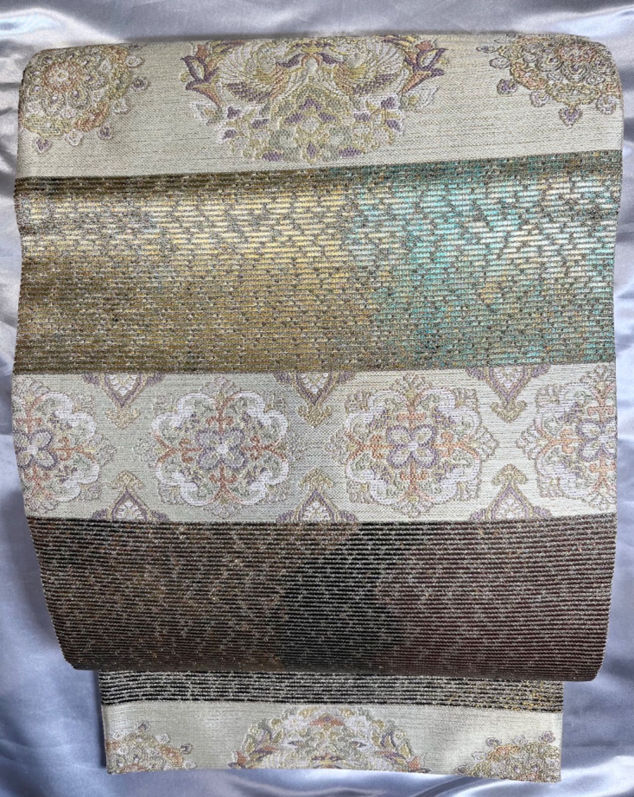 豪華絢爛綺麗美品長さ445cm横縞六通袋帯 - メルカリ